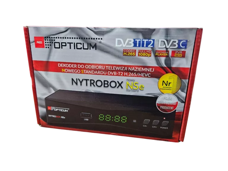 DEKODER OPTICUM NYTRO BOX NSE H.265 DVB-T/T2/C HDMI USB