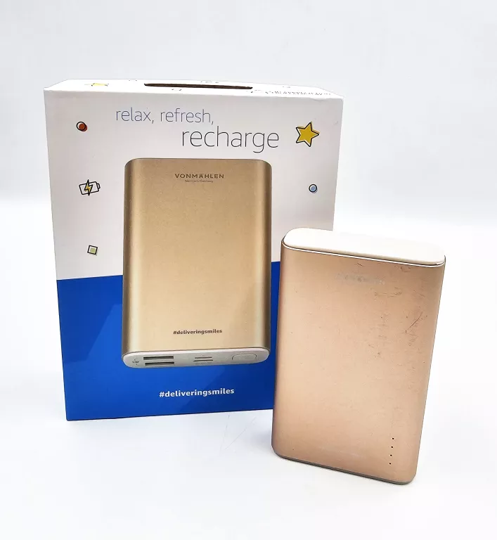 POWERBANK VONMAHLEN VM-EVG-01 / 10000 MAH / ZŁOTY / KOMPLET