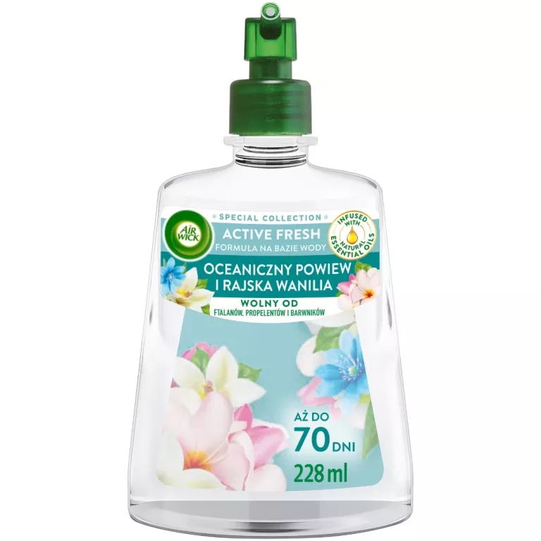 AIR WICK ACTIVE FRESH ODŚWIEŻACZ POWIETRZA WKŁAD ZAPAS OCEAN WANILIA 228ML