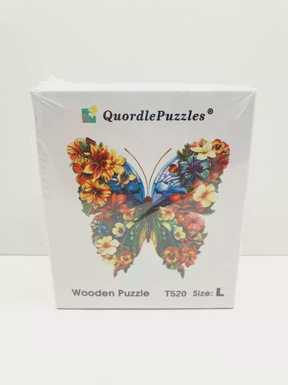 DREWNIANE PUZZLE PREMIUM KOLOROWY MOTYL OBRAZ Z PUZLI KREATYWNY PREZENT