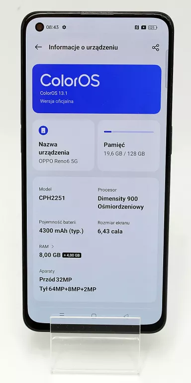 TELEFON OPPO RENO 6 5G (CPH2251) 8+128GB CZARNY