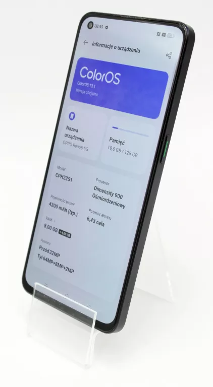 TELEFON OPPO RENO 6 5G (CPH2251) 8+128GB CZARNY