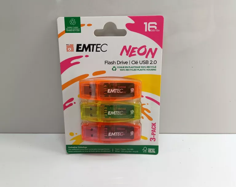 PENDRIVE EMTEC NEON 16 GB 3PACK #IGŁA