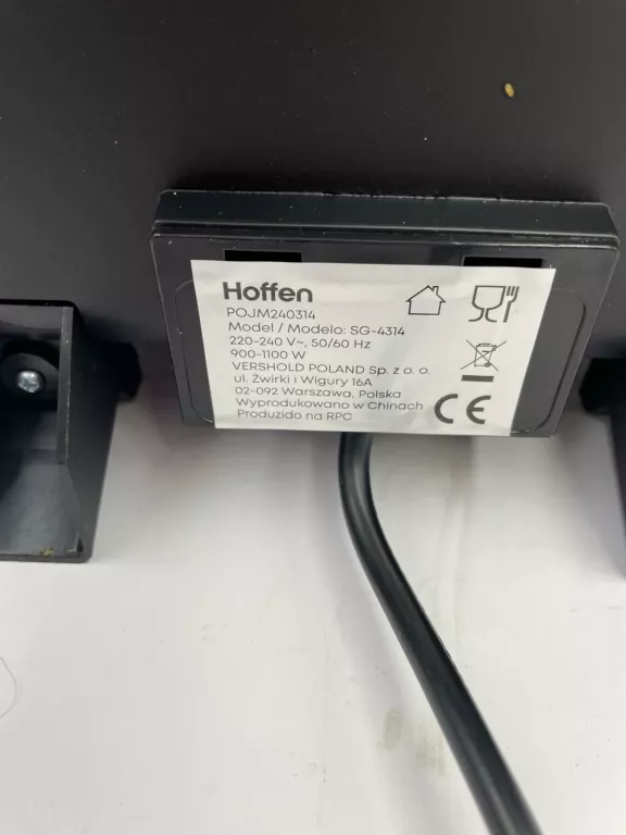 GRILL ELEKTRYCZNY HOFFEN 1100W