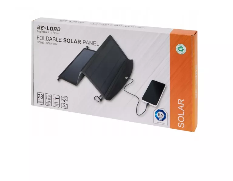 ŁADOWARKA SOLARNA POWER BANK PANEL SŁONECZNY 28 WATT 3 PANELE WODOODPORNY