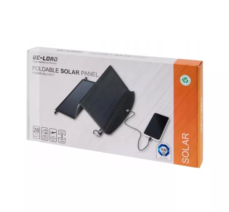 ŁADOWARKA SOLARNA POWER BANK PANEL SŁONECZNY 28 WATT 3 PANELE WODOODPORNY