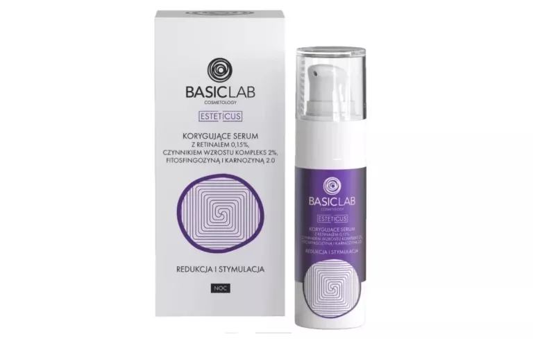 BASICLAB SERUM Z RETINALEM 0,15%, CZYNNIKIEM WZROSTU 2%,TERMIN