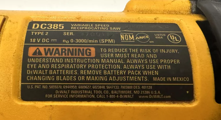 PIŁA SZABLASTA DEWALT DC385