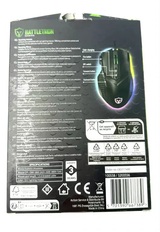 MYSZKA GAMINGOWA BATTLETRON LED
