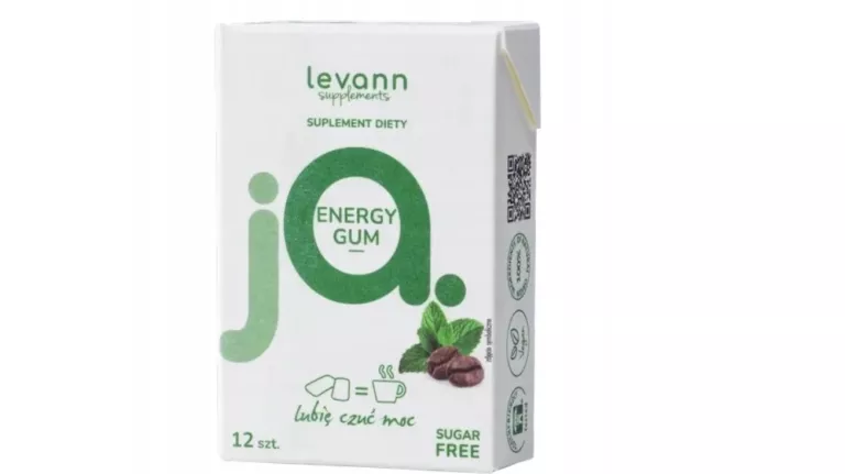 LEVANN ENERGY GUM GUMY DO ŻUCIA Z KOFEINĄ 12X2G 5906109680127
