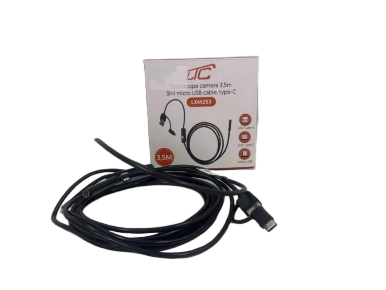 KAMERA ENDOSKOPOWA 3,5M OBIEKTYW 8/7/5,5MM USB/C/MICRO