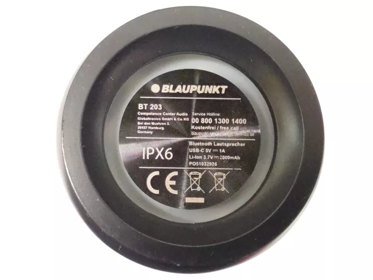 GŁOŚNIK PRZENOŚNY BLUETOOTH BLAUPUNKT BT 203 PODŚWIETLENIE RGB