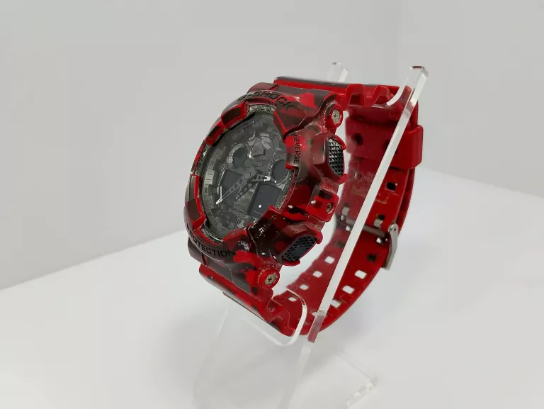 ZEGAREK MĘSKI CASIO G-SHOCK GA-100CM MORO CZERWONY CZARNY