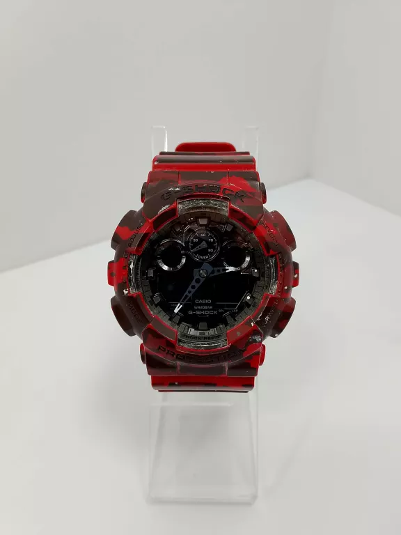 ZEGAREK MĘSKI CASIO G-SHOCK GA-100CM MORO CZERWONY CZARNY