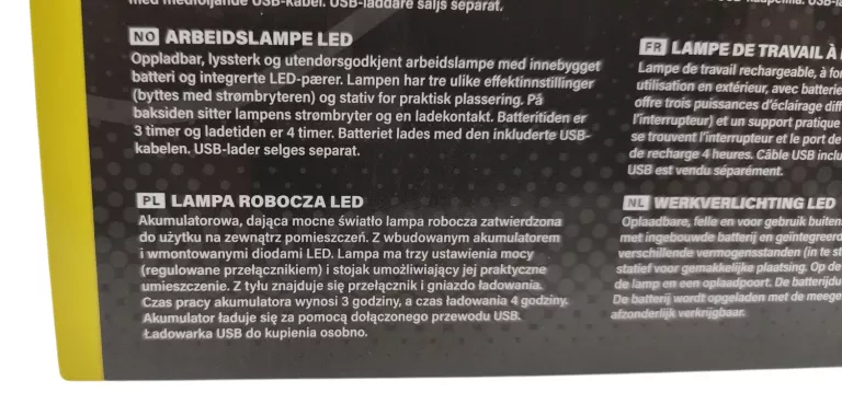 LAMPA ROBOCZA ANSLUT 1500LM