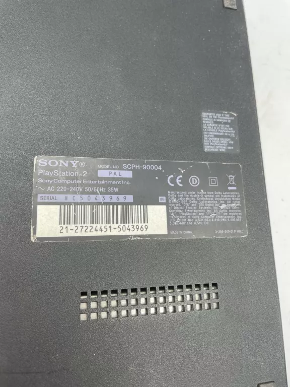 KONSOLA SONY PS2 SCPH-90004 PADY, GRY, KABLE