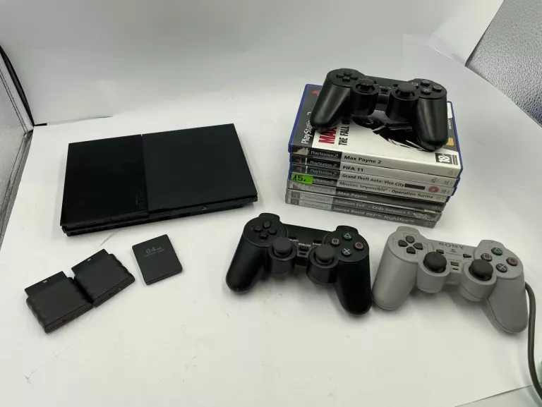 KONSOLA SONY PS2 SCPH-90004 PADY, GRY, KABLE
