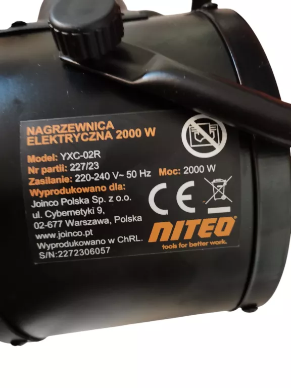 NAGRZEWNICA ELEKTRYCZNA NITEO TOOLS YXC-02R