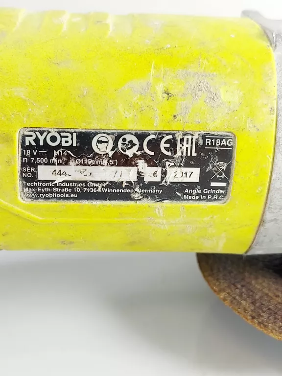 SZLIFIERKA RYOBI R18AG + BAT 5AH