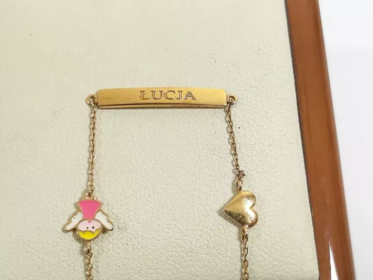 CZARUJĄCA ZŁOTA BRANSOLETKA ,,ŁUCJA'' PRÓBY 333 DŁ.17
