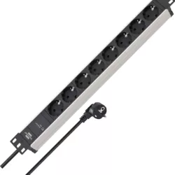 BRENNENSTUHL ALU LINE 8-WAY 19 2M BLACK