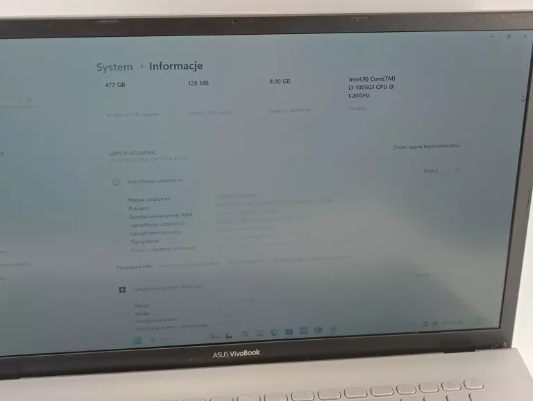 LAPTOP ASUS VIVOBOOK 17 17,3 " INTEL CORE I3 8 GB / 512 GB SREBRNY