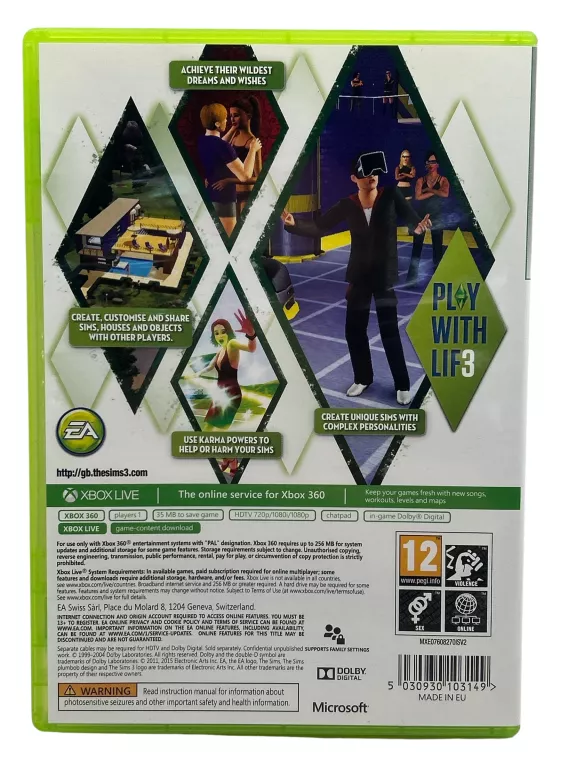 GRA THE SIMS 3 MICROSOFT XBOX 360