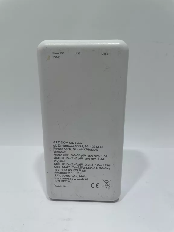 XLINE 20000MAH POWERBANK BIAŁY
