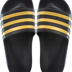 KLAPKI ADILETTE AQUA ADIDAS R38 CZARNO-ZŁOTE