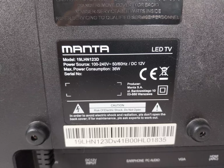 TELEWIZOR MANTA 19LHN123D KOMPLET