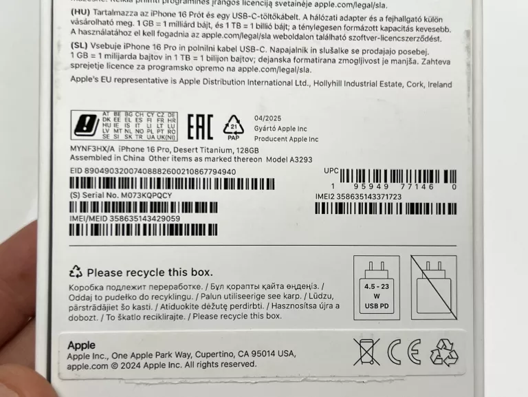 APPLE IPHONE 16 PRO 128GB KOMPLET *OPIS* NA CZĘŚCI
