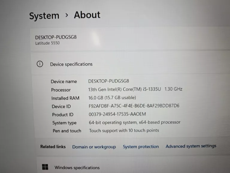 LAPTOP DELL LATITUDE 5550 15,6 I5 16GB 512GB WIN11