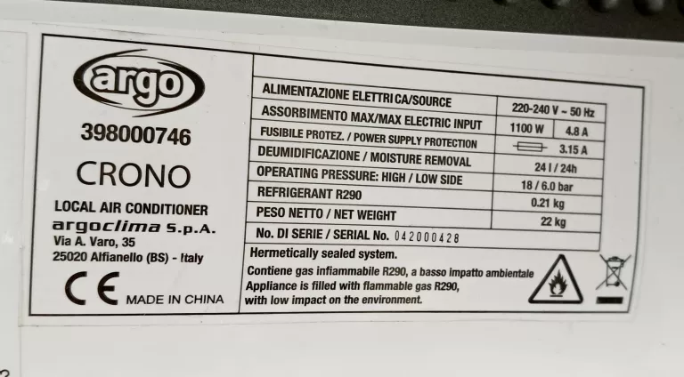 KLIMATYZATOR ARGO CRONO 398000746