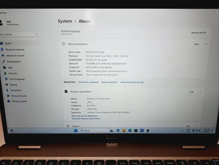 LAPTOP DELL LATITUDE 5550 15,6 I5 16GB 512GB WIN11