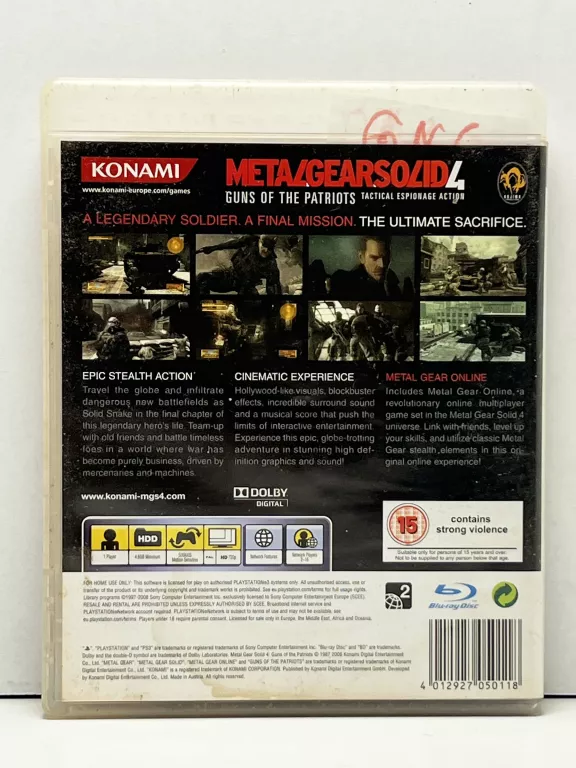 GRA PS3 METAL GEAR SOLID 4: GUNS OF THE PATRIOTS