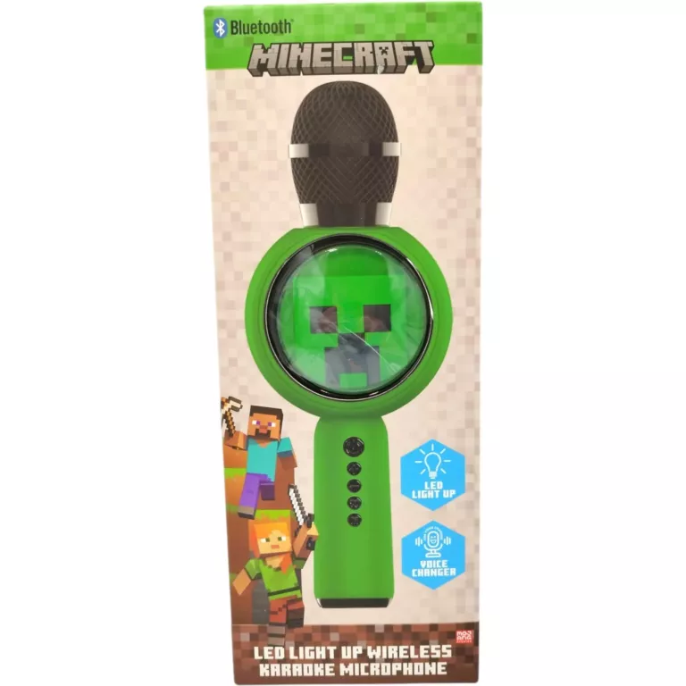 MIKROFON KARAOKE OLT MINECRAFT LED - BLUETOOTH -  ZMIANA GŁOSU