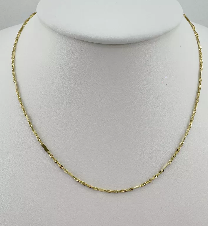 ZŁOTY ŁAŃCUSZEK SPLOT SINGAPUR BLASZKA 2,27 G PR.585 14K DŁ.45CM