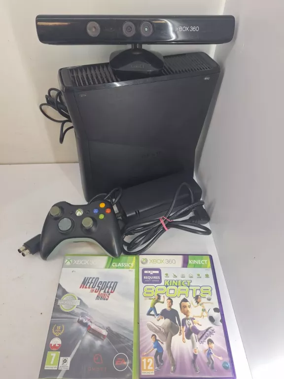 KONSOLA XBOX 360 OKABLOWANIE ,KINECT 2 X GRA