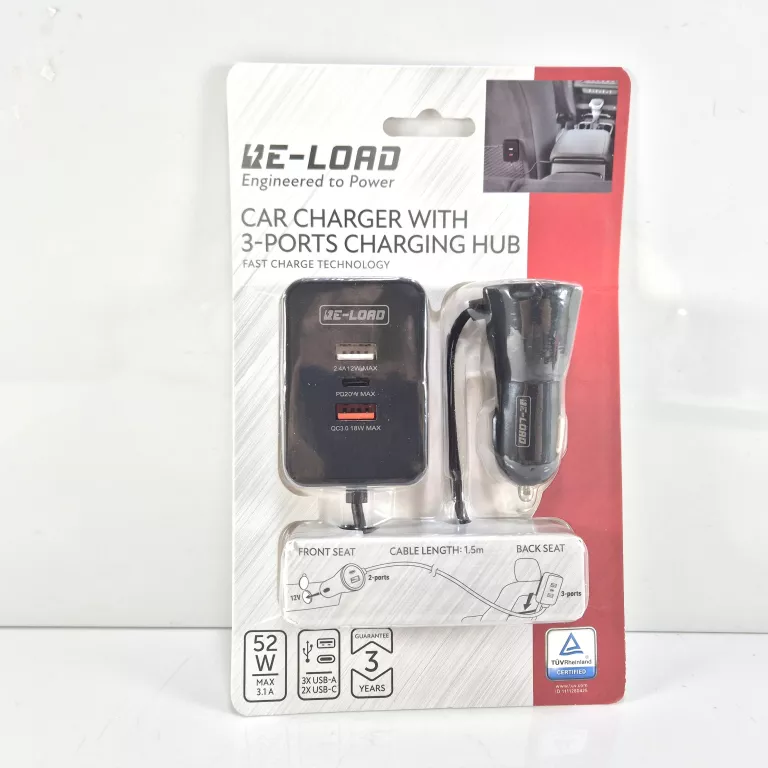 ŁADOWARKA SAMOCHODOWA , USB 3.1 TYP C