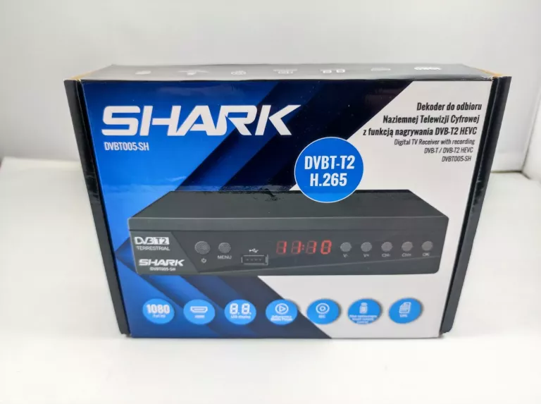 DEKODER DVBT SHARK DVBT005-SH PLOMBY KOMPLET