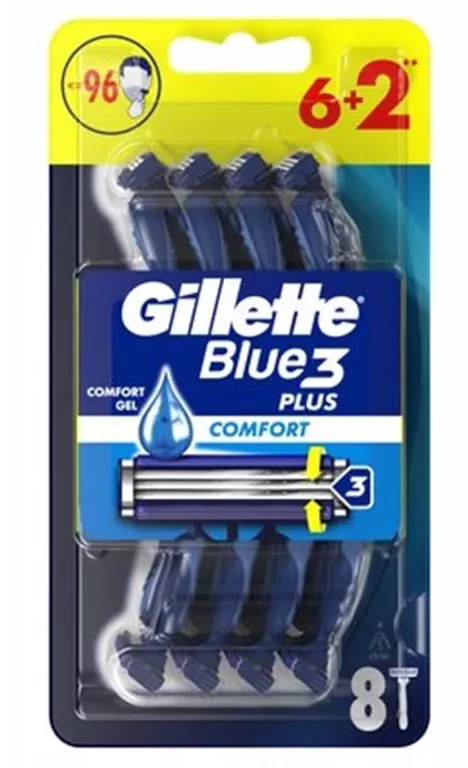MASZYNKI JEDNORAZOWE DO GOLENIA GILLETTE BLUE 3 COMFORT 8 SZTUK