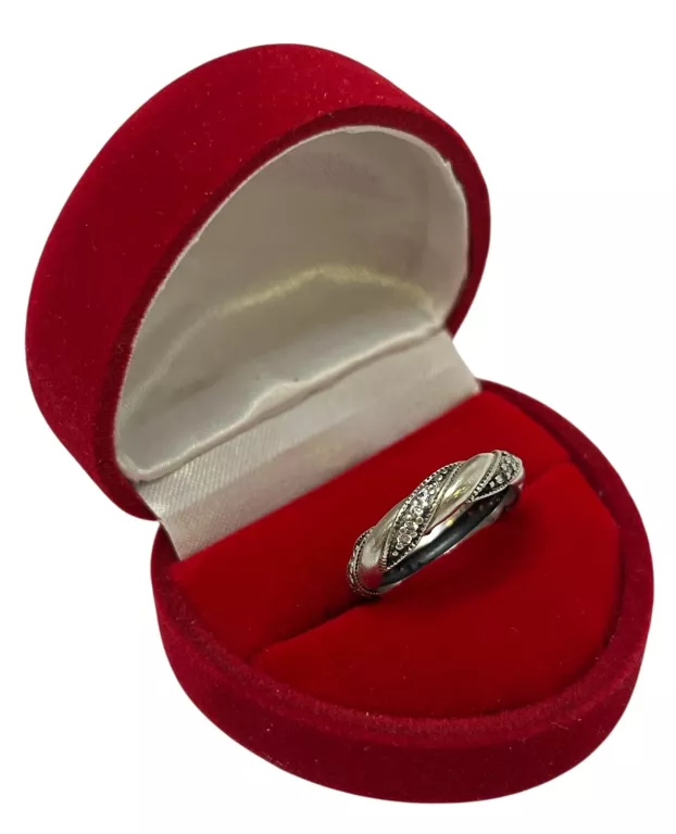 PIĘKNY, SREBRNY PIERŚCIONEK PANDORA RIBBON OF LOVE 190981CZ ROZMIAR 10