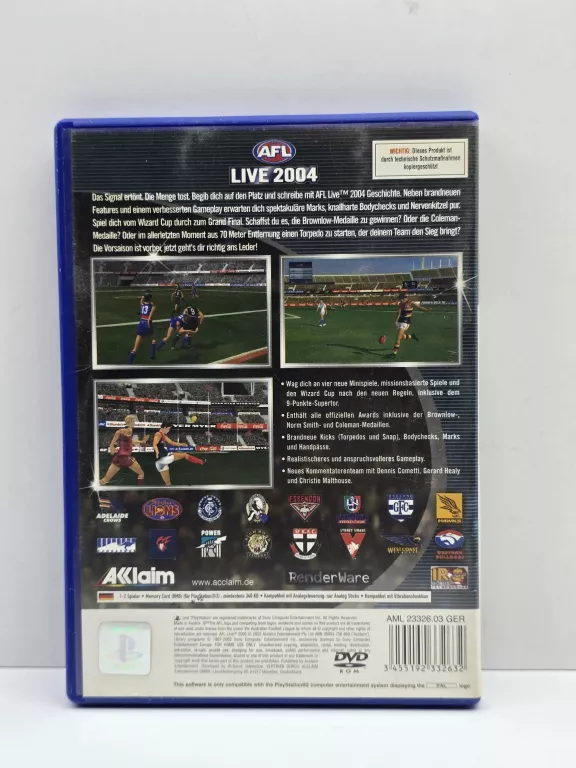 GRA PS2 AFL LIVE 2004 AUSSIE RULES FOOTBALL
