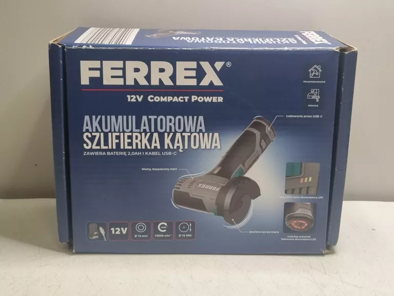 FERREX AKUMULATOROWA SZLIFIERKA KĄTOWA 12V