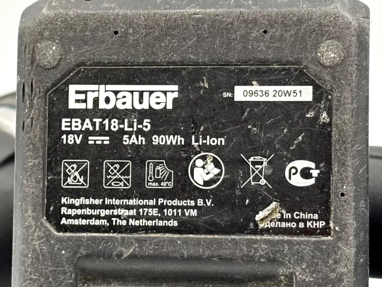 ZAKRĘTARKA UDAROWA ERBAUER EXT EID18-LI 18V AKUMULATOR 5.0AH