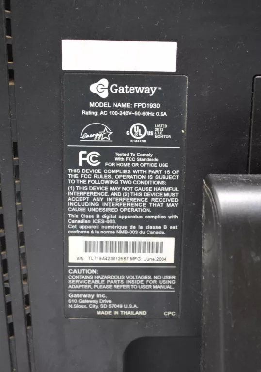 MONITOR GATEWAY FPD 1930 RETRO