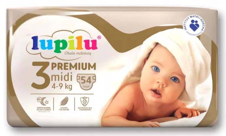 PIELUSZKI LUPILU PREMIUM 3 MIDI 4-9 KG 54 SZT. 4056489376545