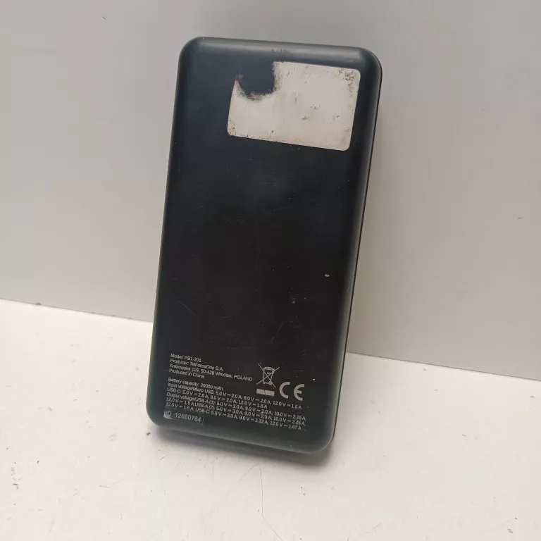 POWERBANK CZARNY PB1-201 20000MAH