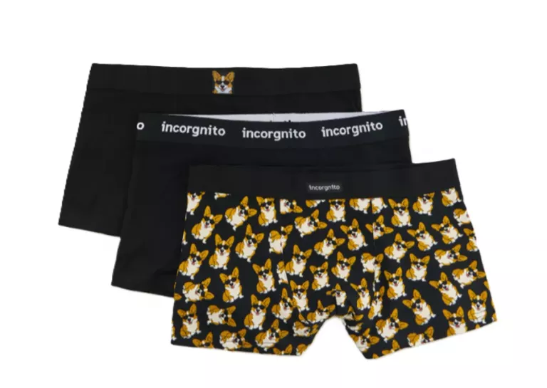 POWYSTAWOWE HOUSE CZARNE BOKSERKI CORGI 3-PAK XL