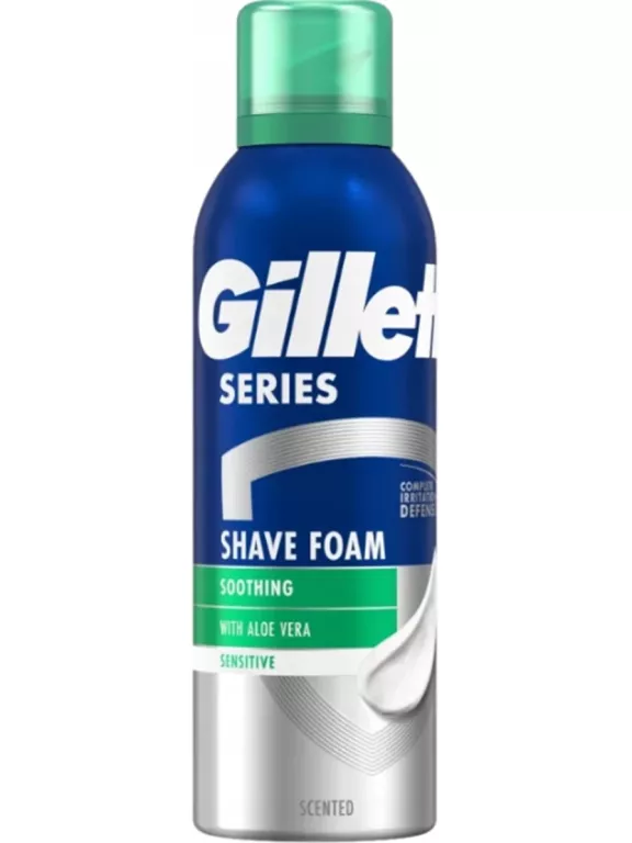 GILLETTE ŁAGODZĄCA PIANKA DO GOLENIA Z ALOESEM 200ML